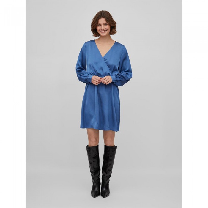 [해외]VILA 긴팔 드레스 Ellette Wrap 139726221 Federal Blue