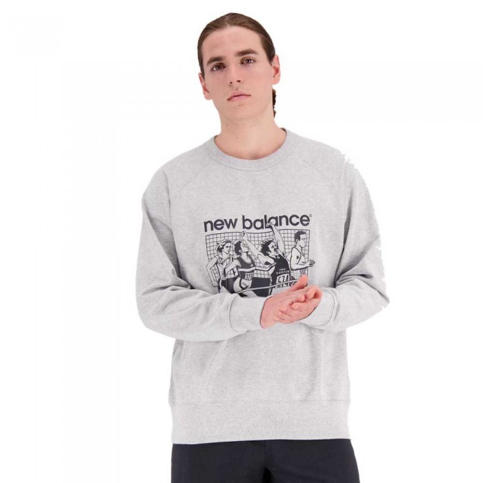 [해외]뉴발란스 Athletics Remastered Graphic French Terry Crewneck 스웨트셔츠 139471623 Athletic Grey