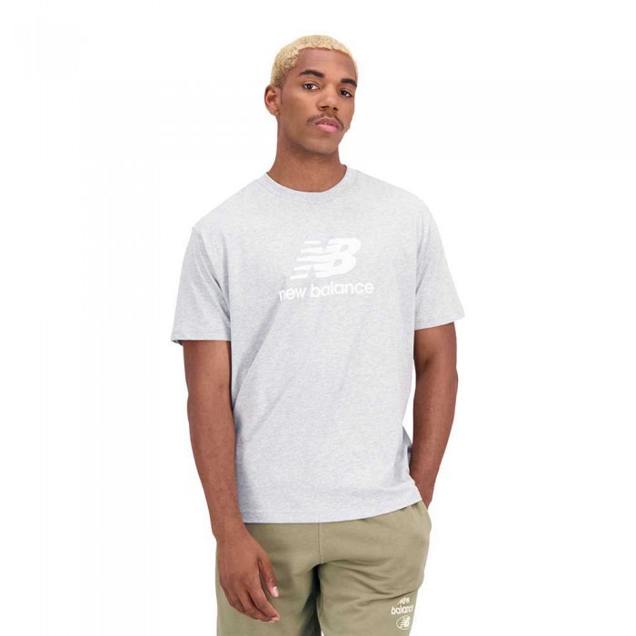 [해외]뉴발란스 반팔 티셔츠 Essentials Stacked 로고 Cotton 139471715 Athletic Grey
