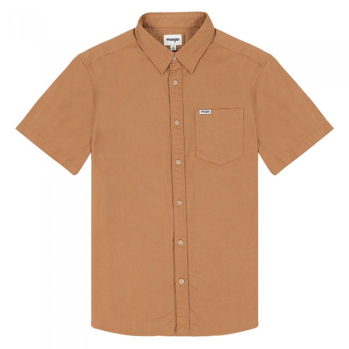 [해외]랭글러 1 포켓 Regular Fit 반팔 셔츠 139519464 Tobacco Brown