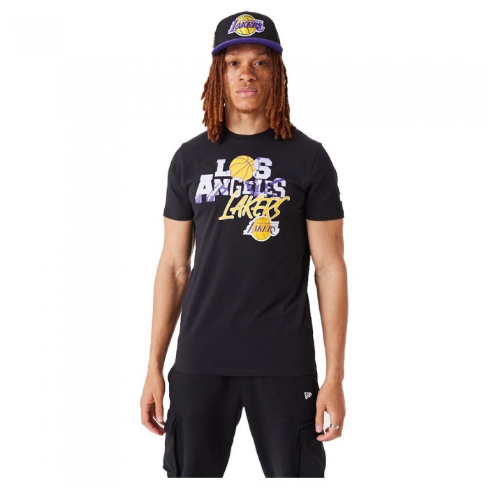 [해외]뉴에라 반팔 티셔츠 Los Angeles Lakers Nba Infill Graphic 139609626 Black / True Purple