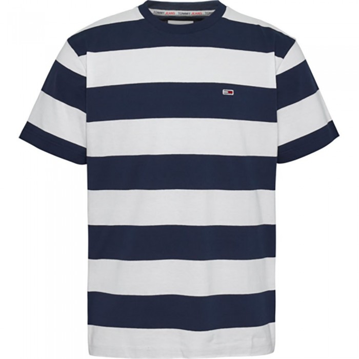 [해외]타미 진 Classic Tonal Stripe 반팔 티셔츠 139612608 White / Twilight Navy