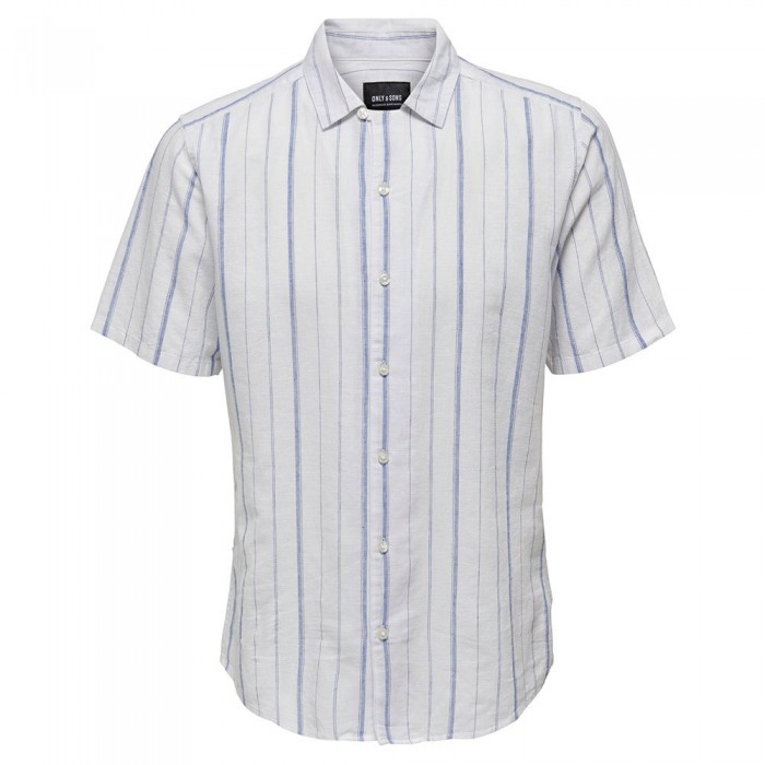 [해외]ONLY & SONS Caiden Stripe Resort 반팔 셔츠 139732292 White