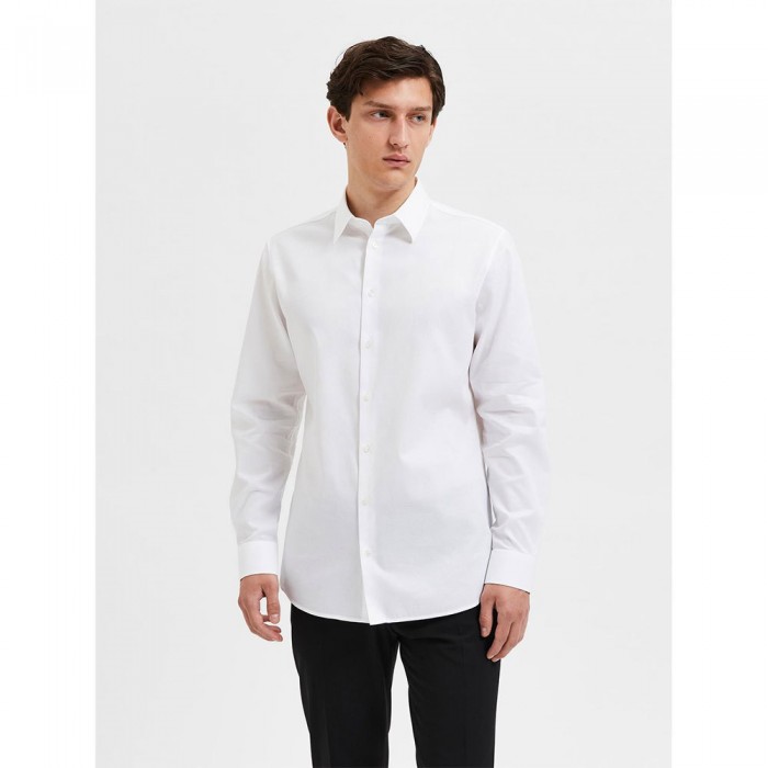 [해외]SELECTED 나단-긴 소매 셔츠 Solid 139745986 Bright White