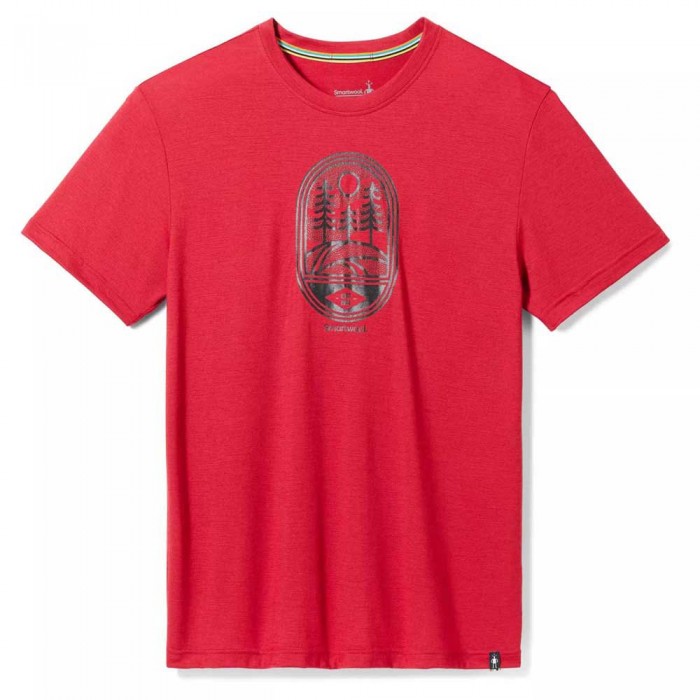 [해외]스마트울 Mountain 트레일 Graphic Slim Fit 반팔 티셔츠 4139619229 Rhythmic Red