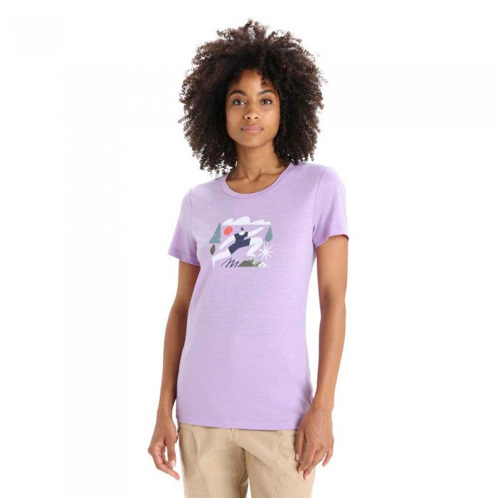 [해외]아이스브레이커 반팔 티셔츠 테크 Lite II Spring Run 5139550994 Purple Gaze