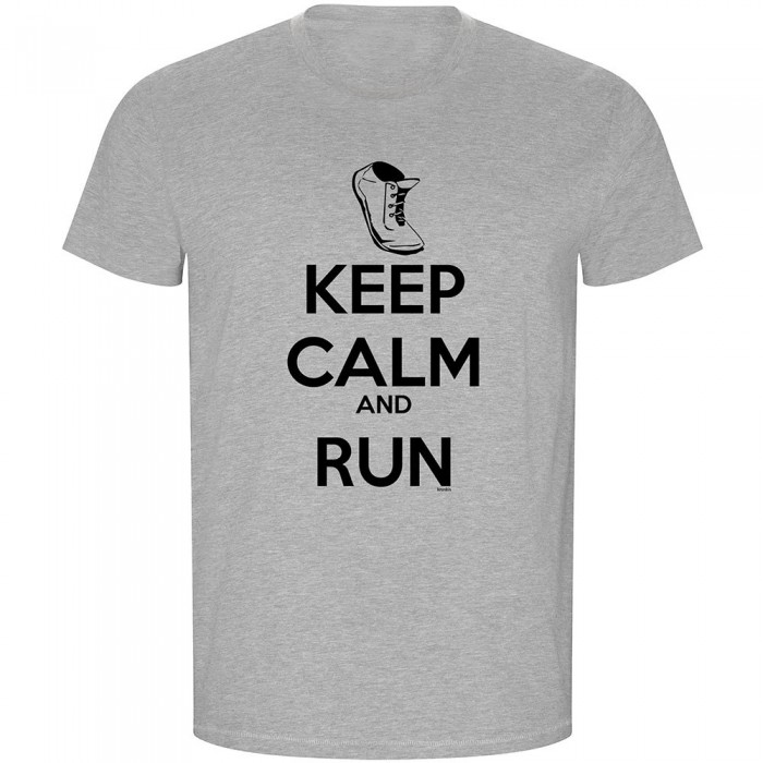 [해외]KRUSKIS Keep Calm And Run ECO 반팔 티셔츠 6139685077 Heather Grey