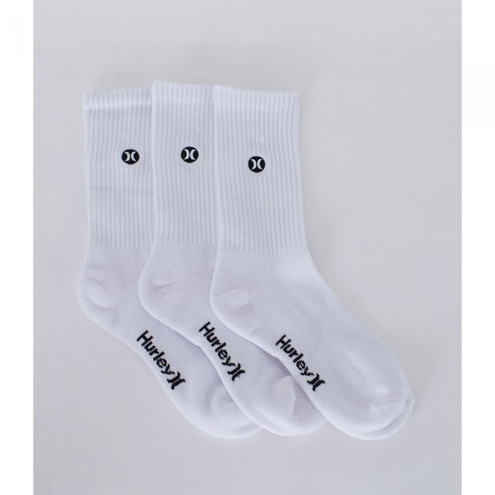 [해외]헐리 H2O Dri Crew Socks 3 Pairs 14139596169 White