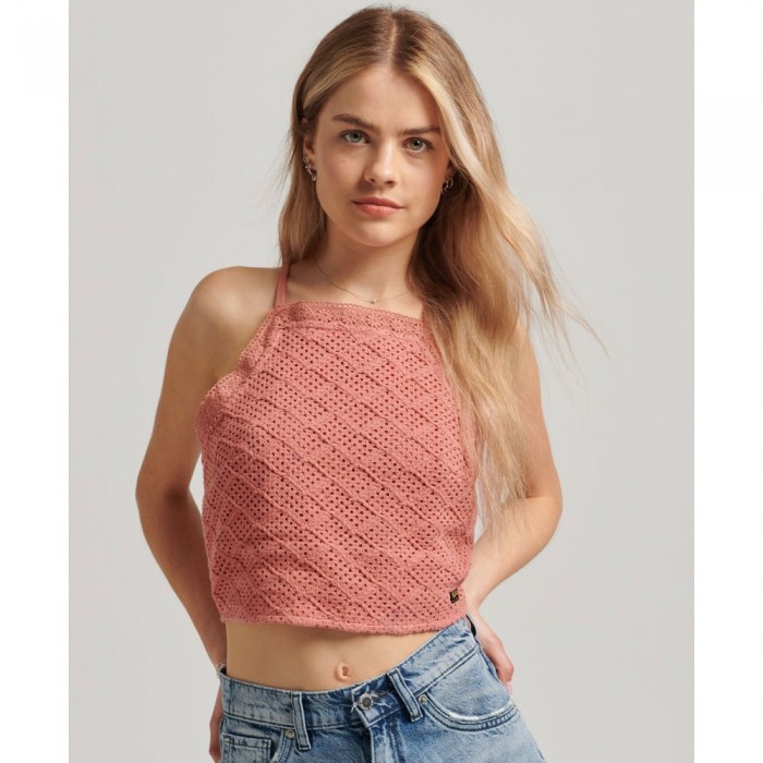 [해외]슈퍼드라이 맨 위 Vintage Crop Crochet 139530971 Desert Sand Pink