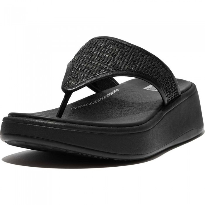 [해외]핏플랍 F-Mode Wo-Raf Toe-Post Sandals All Black