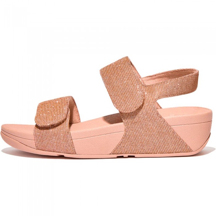 [해외]핏플랍 Lulu Adjustable Shimmerlux B-ST Sandals Rose Gold