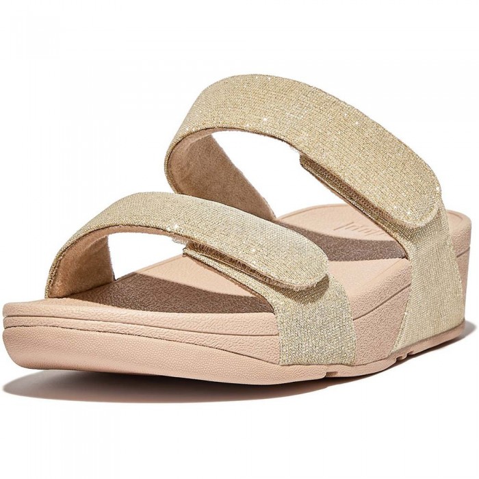 [해외]핏플랍 Lulu Adjustable Shimmerlux Sandals Platino