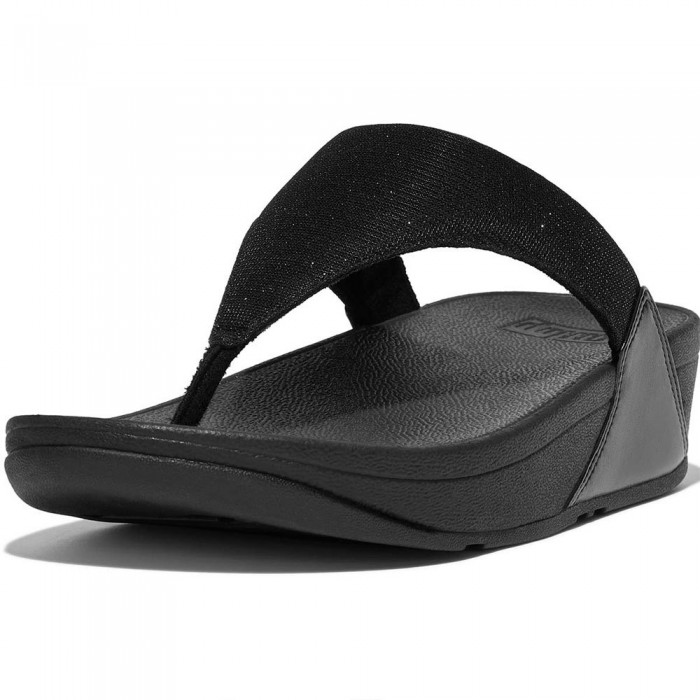 [해외]핏플랍 Lulu Shimmerlux Toe-Post Sandals All Black