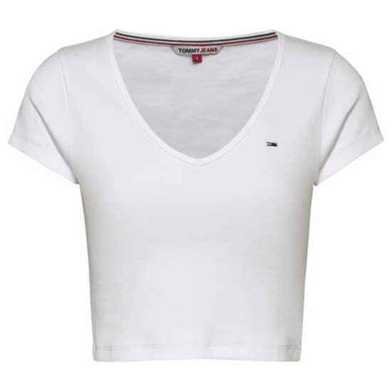 [해외]타미 진 Bby Crp Essential Rib 반팔 V넥 티셔츠 139612593 White