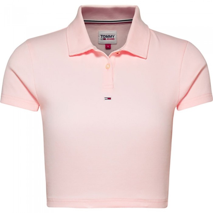 [해외]타미 진 Essential Cropped Rib 반팔 폴로 셔츠 139612615 Faint Pink