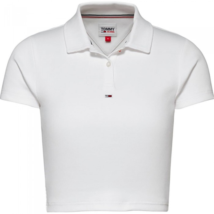 [해외]타미 진 Essential Cropped Rib 반팔 폴로 셔츠 139612616 White