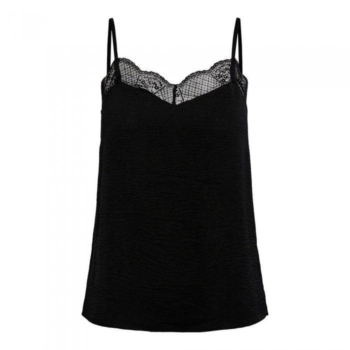 [해외]PIECES Tiffany Strap Lace 민소매 티셔츠 139740630 Black