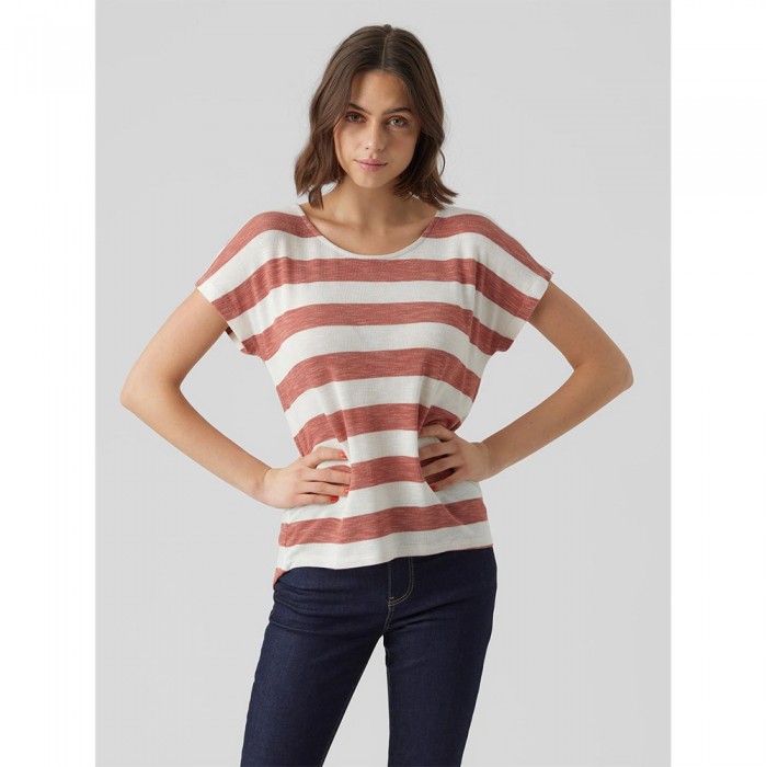 [해외]베로모다 와이드 민소매 티셔츠 139764616 Marsala / Stripes Snow White