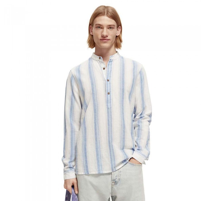 [해외]SCOTCH & SODA 긴 소매 셔츠 Checks Stripes 139611157 White / Blue Stripe