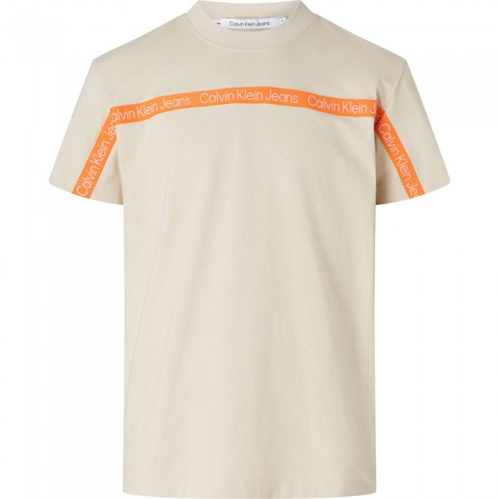 [해외]캘빈클라인 JEANS 반팔 티셔츠 로고 Tape 139612106 Classic Beige