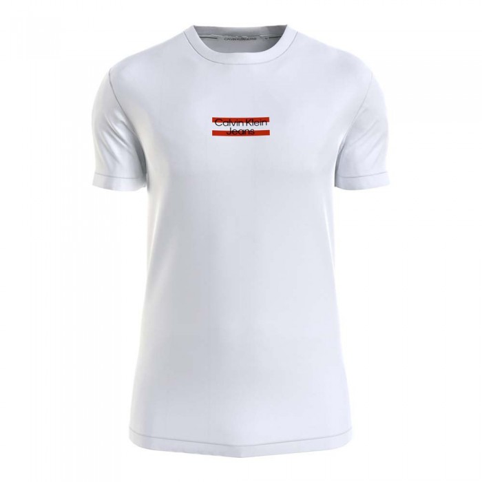 [해외]캘빈클라인 JEANS 반팔 티셔츠 Transparent Stripe 로고 139612168 Bright White
