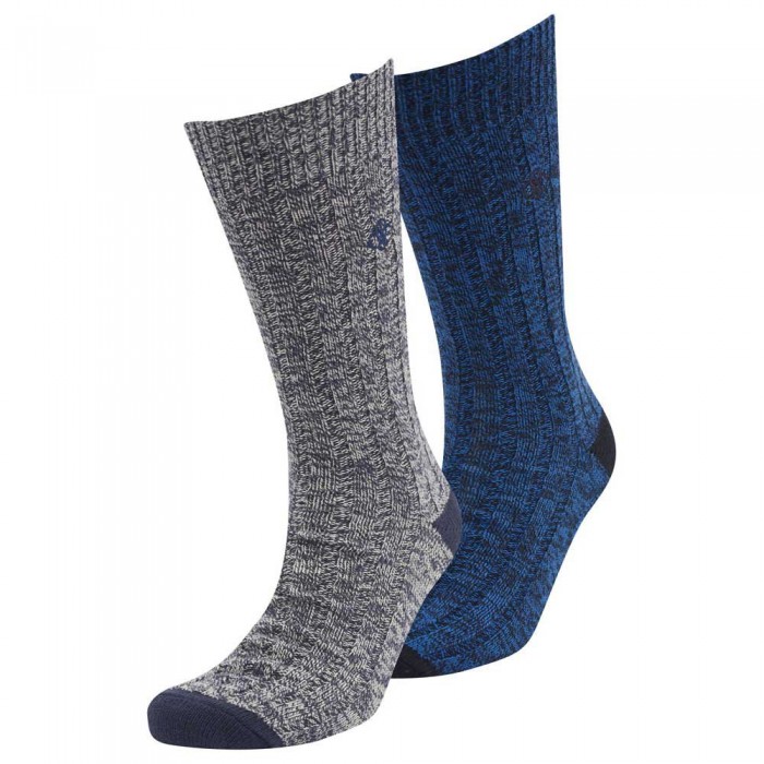 [해외]슈퍼드라이 Twist 2 Pack Socks Washed Blue / Indigo