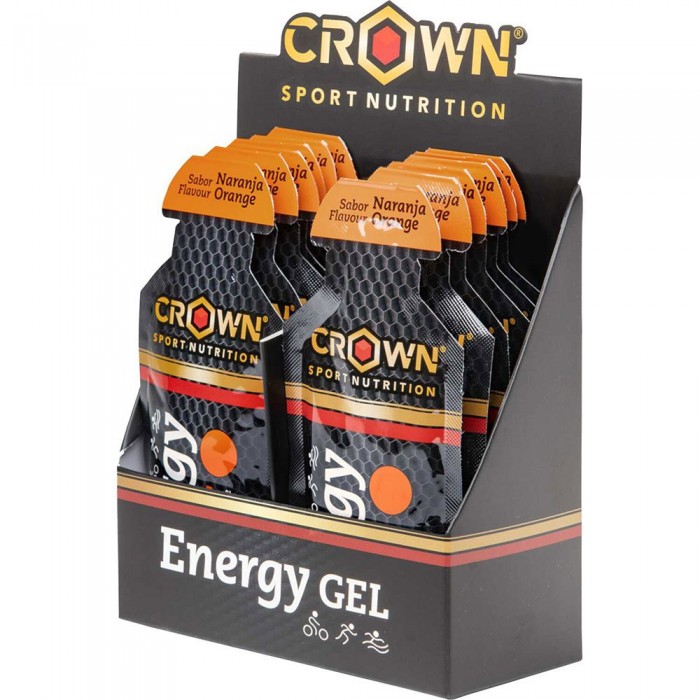 [해외]CROWN SPORT NUTRITION 오렌지 에너지 젤 상자 40g 12 단위 12139775854 Black / Orange