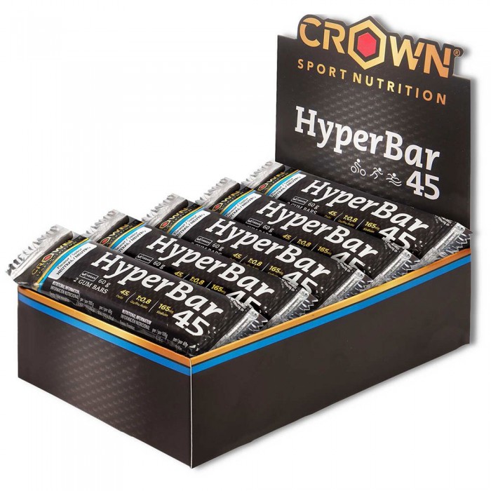 [해외]CROWN SPORT NUTRITION Hyper 45 Neutral Energy Bars Box 60g 10 Units 6139775839 Black / White