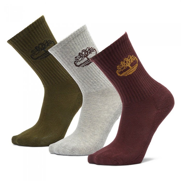 [해외]팀버랜드 Core Double Logo Socks 3 Pairs 14139543367 Cassel Earth
