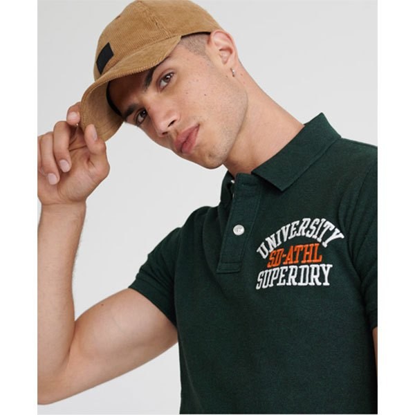 [해외]슈퍼드라이 Classic Superstate Organic Cotton Short Sleeve Polo Shirt Pine Grit