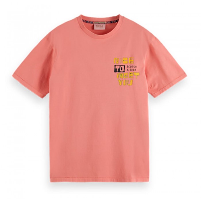 [해외]SCOTCH & SODA Washed Artwork 반팔 티셔츠 139611239 Flamingo