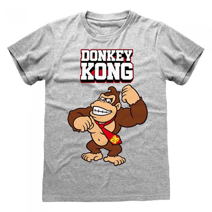 [해외]HEROES Official Nintendo Donkey Kong Donkey Kong Bricks 반팔 티셔츠 139788821 Heather Grey