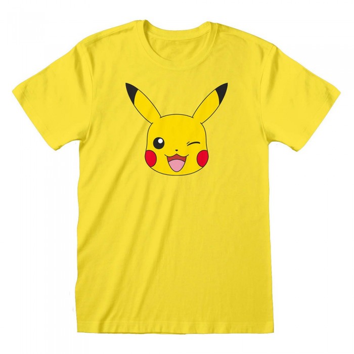 [해외]HEROES Official Pokemon Pikachu Face 반팔 티셔츠 139788887 Yellow