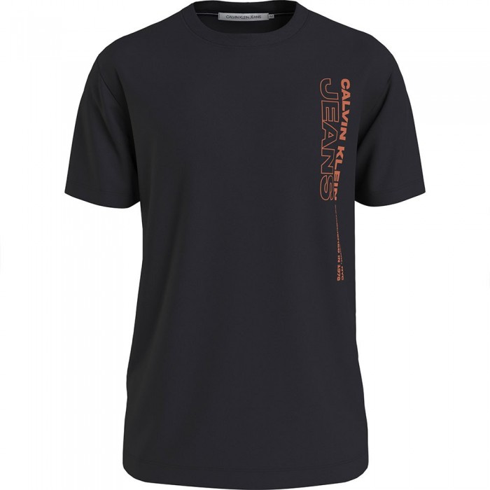 [해외]캘빈클라인 JEANS Stacked Outline Logo 숏 슬리브 티셔츠 Ck Black