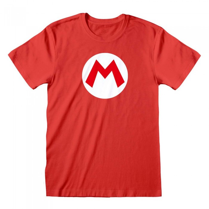 [해외]HEROES Official Nintendo Super Mario Mario Badge 반팔 티셔츠 139788851 Red