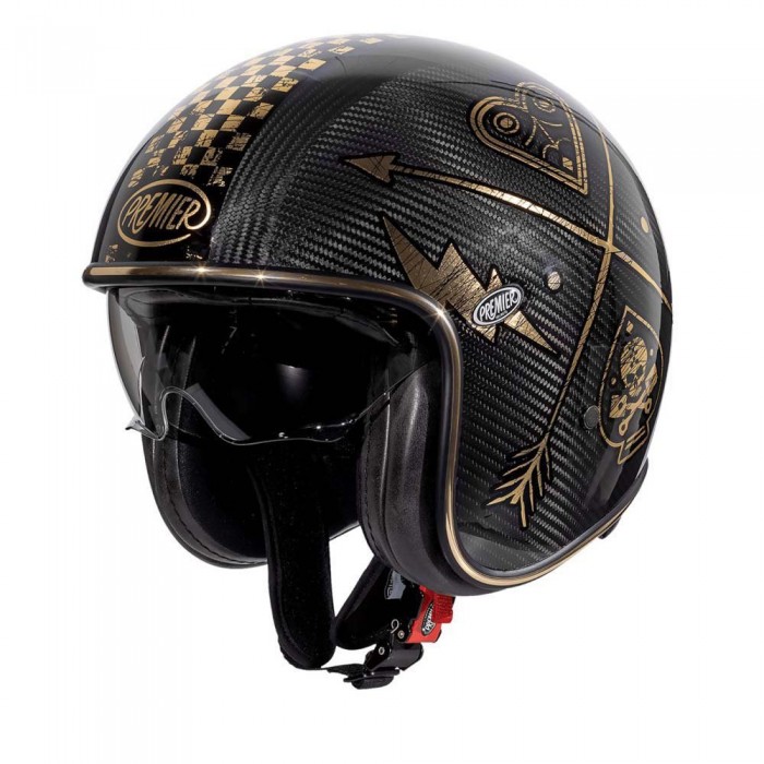 [해외]프리미어  헬멧 23 Vintage Carbon NX 22.06 오픈 페이스 헬멧 9139739004 Black / Gold