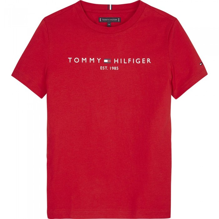[해외]타미힐피거 KIDS 반팔 라운드넥 티셔츠 Essential 15139699279 Deep Crimson
