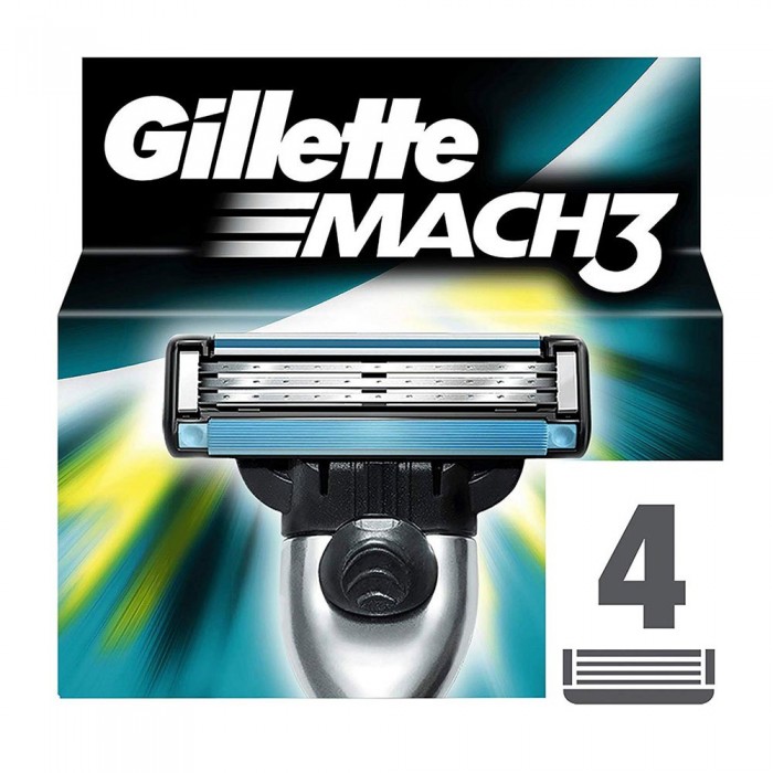 [해외]GILLETTE Mach3 Replacement 4 Pack 137279406 Blue