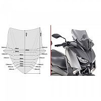 [해외]기비 NS 2136S Yamaha X-Max 125/300/400 Yamaha X-Max 125/300/400 바람막이 유리 9138008154 Smoked