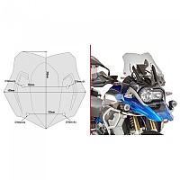 [해외]기비 D5124B Low&Sports BMW R 1200/1250 GS Adventure&R 1200/1250 GS 앞유리 9138008220 Smoked