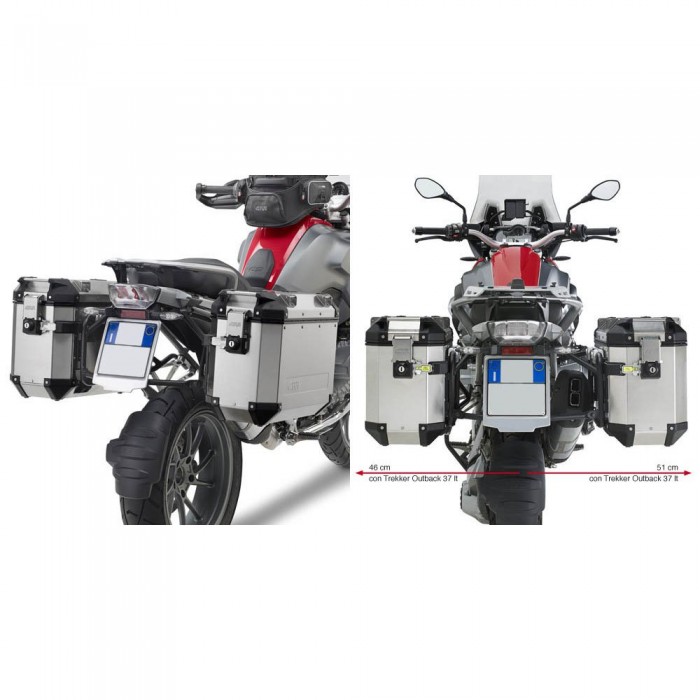 [해외]기비 트레커 아웃백 모노키 캠 사이드 패니어 홀더 BMW R 1200/1250 GS Adventure&R 1200/1250 GS 9137999876 Black