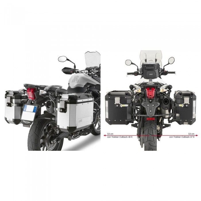 [해외]기비 Trekker Outback Monokey Cam Triumph Tiger 800/800 XC/800 XR 사이드 케이스 장착 9137999880 Black