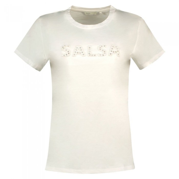 [해외]SALSA JEANS Sequin 로고 Detail 반팔 티셔츠 139577304 White