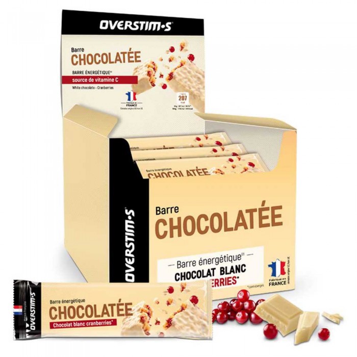[해외]OVERSTIMS 화이트 초콜릿 에너지 바 상자 Cranberries 50g 28 단위 14138761138 Brown / White