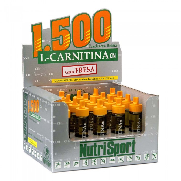 [해외]NUTRISPORT 카르니틴 L 1500 20 단위 딸기 바이알 상자 12136446103 Grey