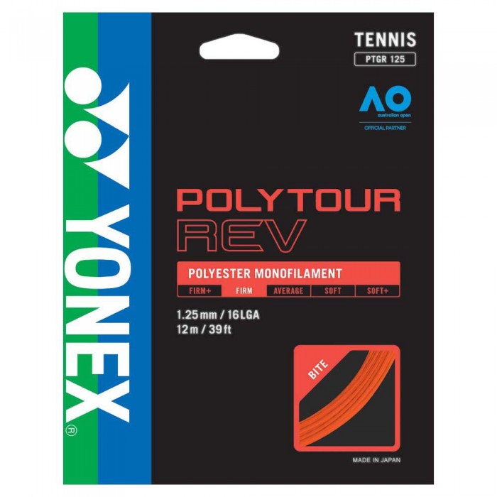 [해외]요넥스 Polytour REV 12 m Tennis Single String 12138091610 Bright Orange