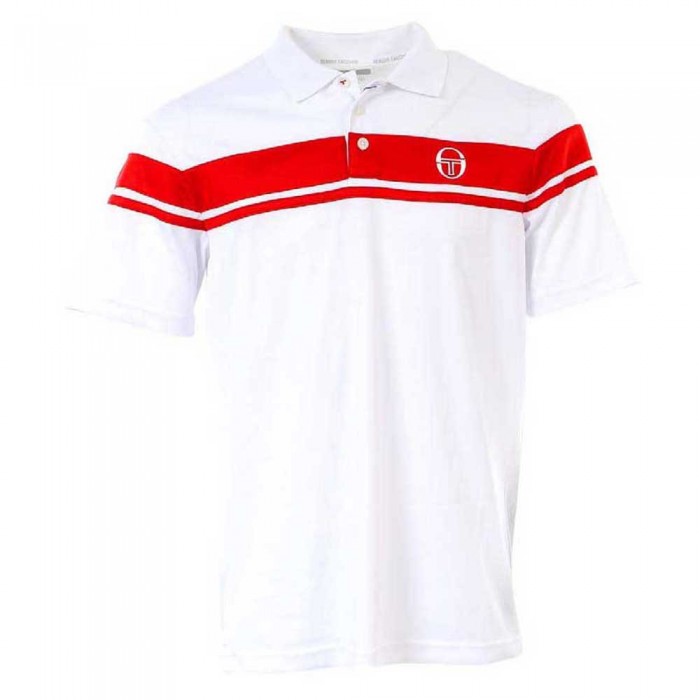 [해외]세르지오 타키니 Youngline 프로 반팔 폴로 셔츠 12138929954 White / Red