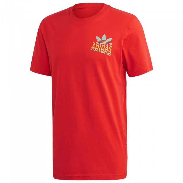 [해외]아디다스 ORIGINALS Multi-Fade Embroidered Short Sleeve T-Shirt Lush Red