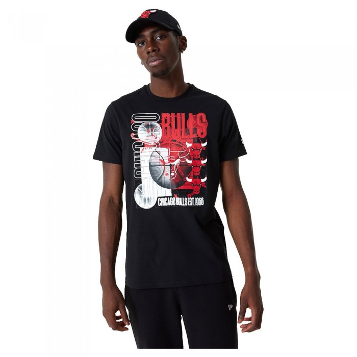[해외]뉴에라 60357116 NBA Bball Graphic Chicago Bulls Short Sleeve T-Shirt Black