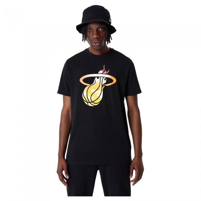 [해외]뉴에라 60357117 NBA Sky Print Miami Heat Short Sleeve T-Shirt Black